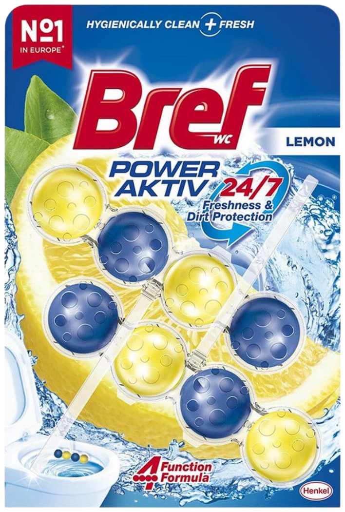 Bref Toilet Block Power Activ Lemon 2 X 50 gram