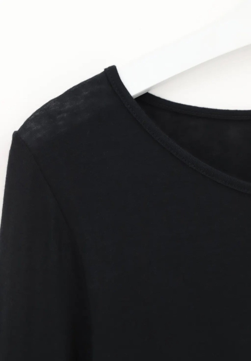 Oroblu Dames Perfect Line Cashmere T-Shirt Long Sleeve Black