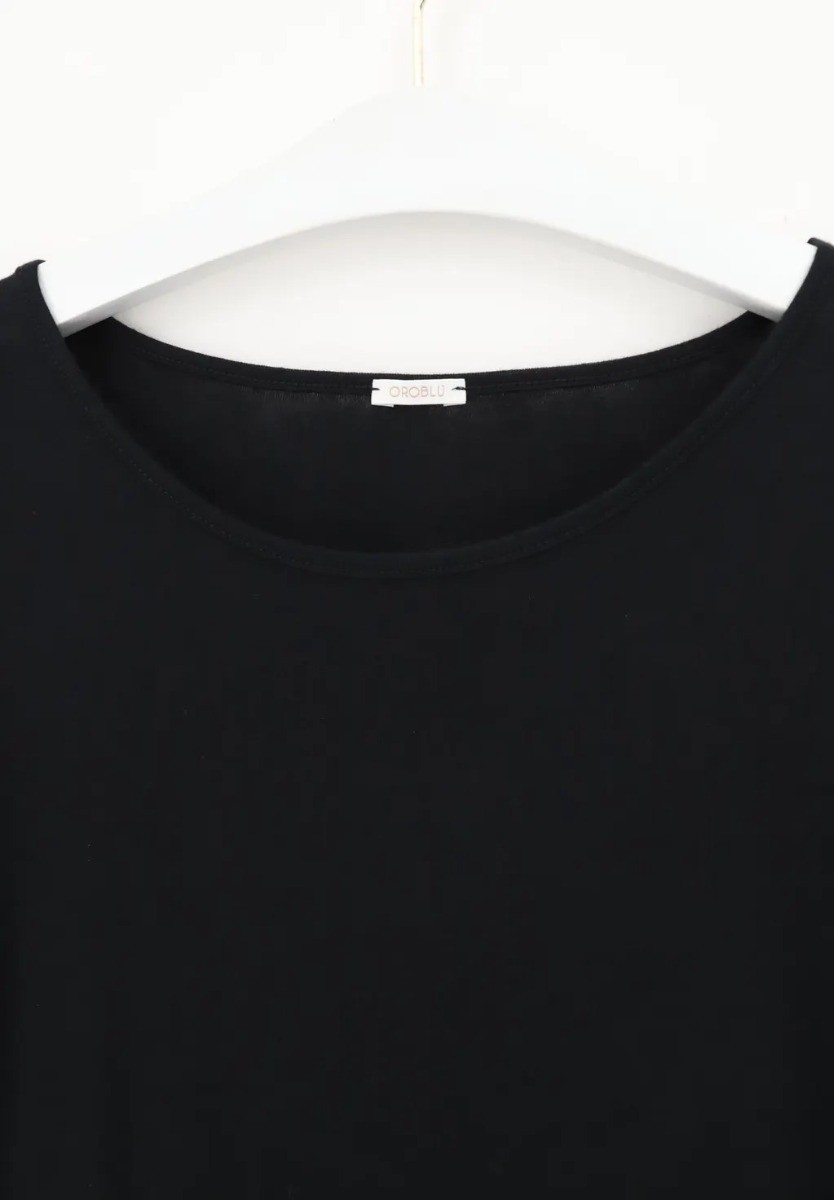 Oroblu Dames Perfect Line Cashmere T-Shirt Long Sleeve Black