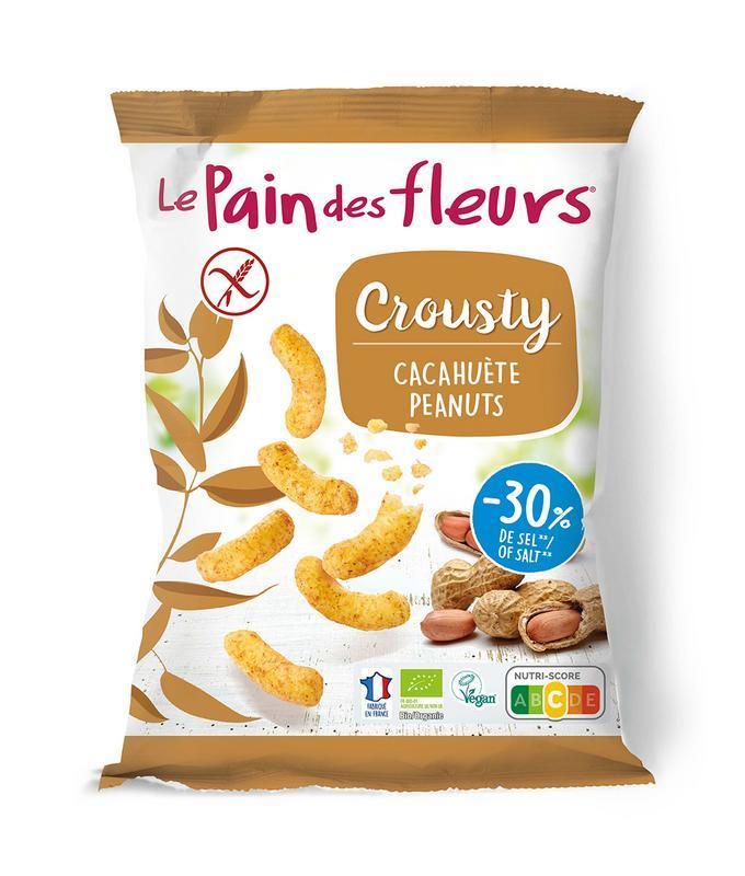 Chips gepoft pinda -30% zout bio glutenvrij vegan 75G