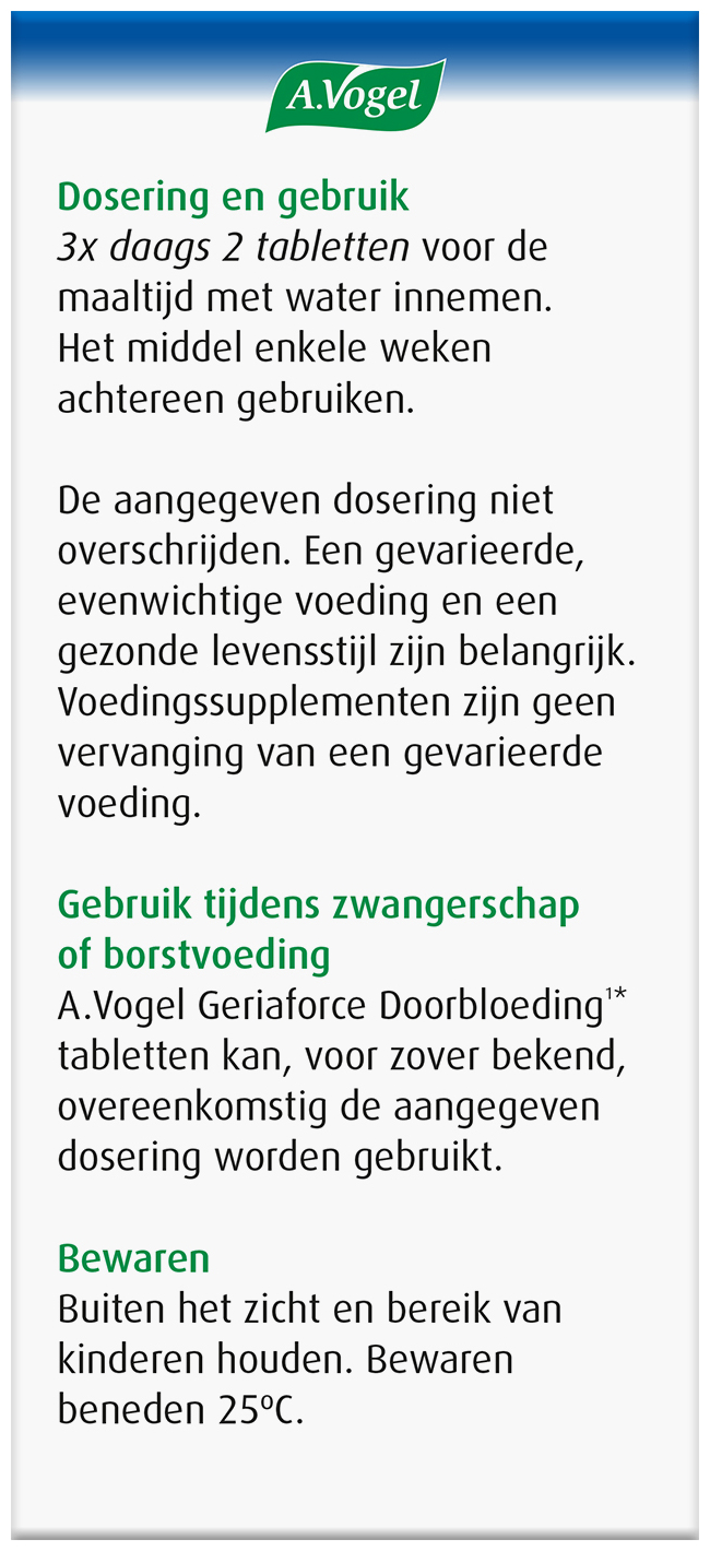 A.Vogel Geriaforce Doorbloeding tabletten 200 Stuks