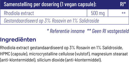 Vitakruid Rhodiola Extract 500 mg 60 vegetarische capsules