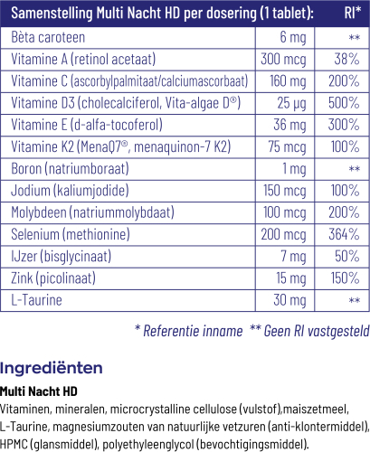 Vitakruid Multi nacht 30 tabletten