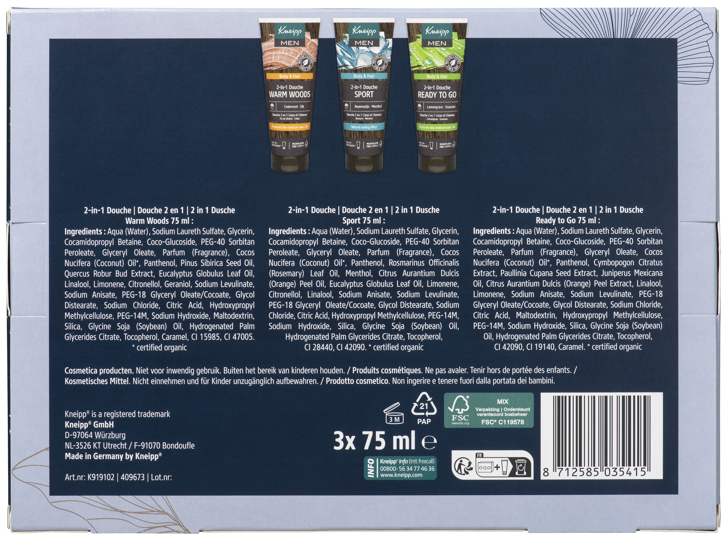Kneipp Douche Geschenkset Man 1 Set