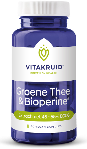 Vitakruid Groene thee extract 500 mg met bioperine 60vc