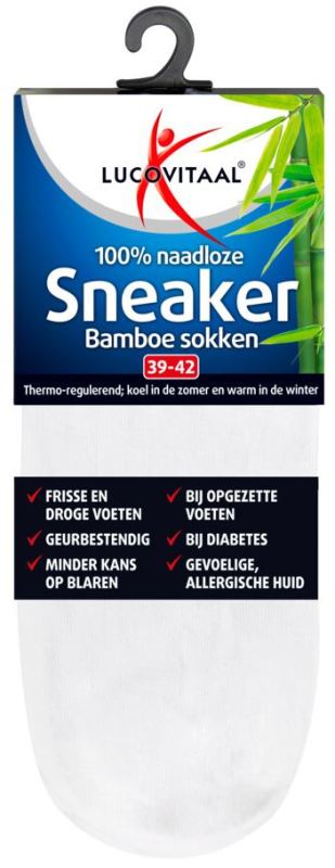 Bamboe Sneakersok Wit 39-42 1 paar