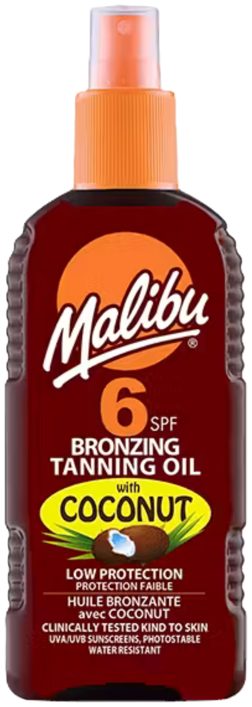 Malibu Bronzing Tanning Oil SPF6 Coconut 200 ML