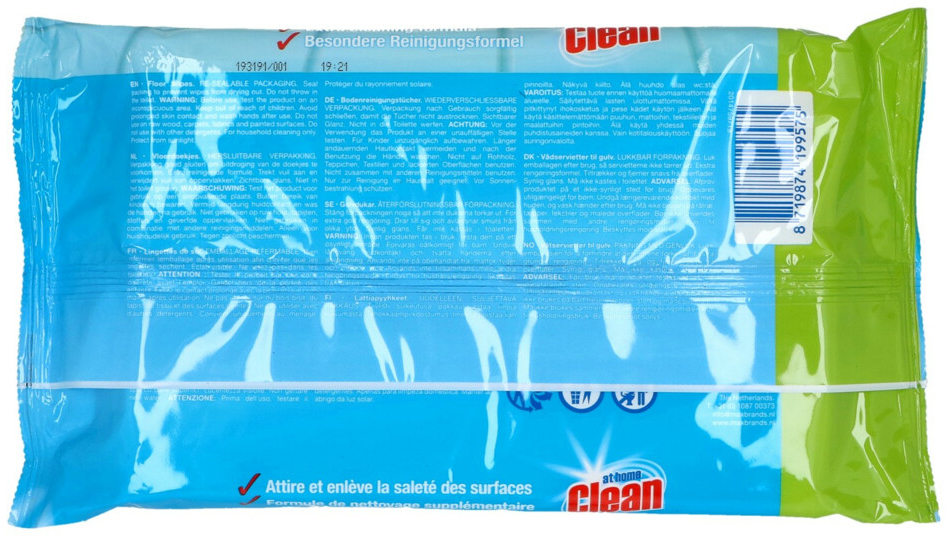 AT HOME CLEAN HYGIENISCHE DOEKJES - VLOER 15 STUKS