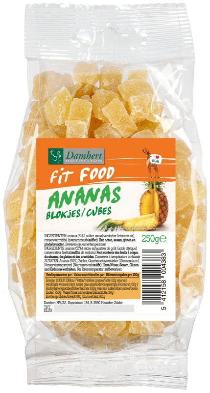 Fit Food Ananasblokjes 250 Gram