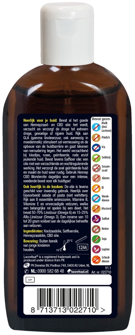 Lucovitaal Hennep CBD Wonderolie 200ml
