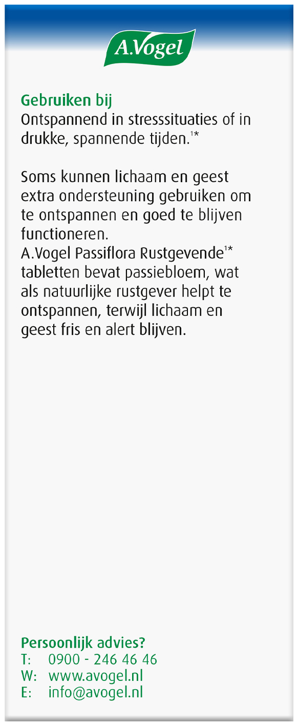 A.Vogel Passiflora Rustgevende tabletten 80 stuks