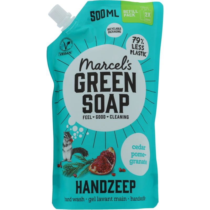 Marcel's Green Soap Handzeep Ceder & Granaatappel Navulling 500 ml