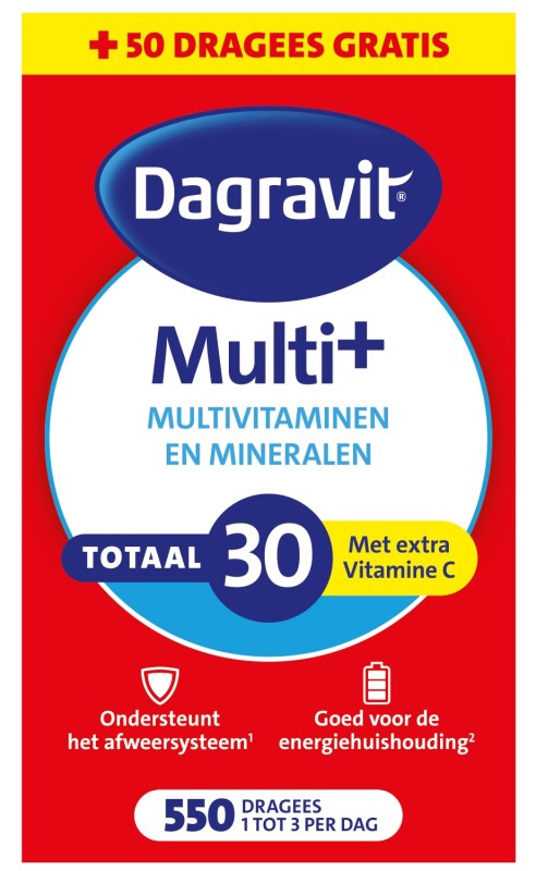 Totaal 30 Multivitaminen en Mineralen  550 Dragees