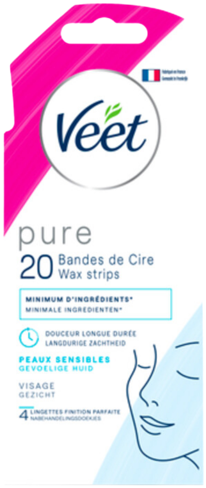 Koude Waxstrips Pure Gezicht Hypoallergeen 20 stuks