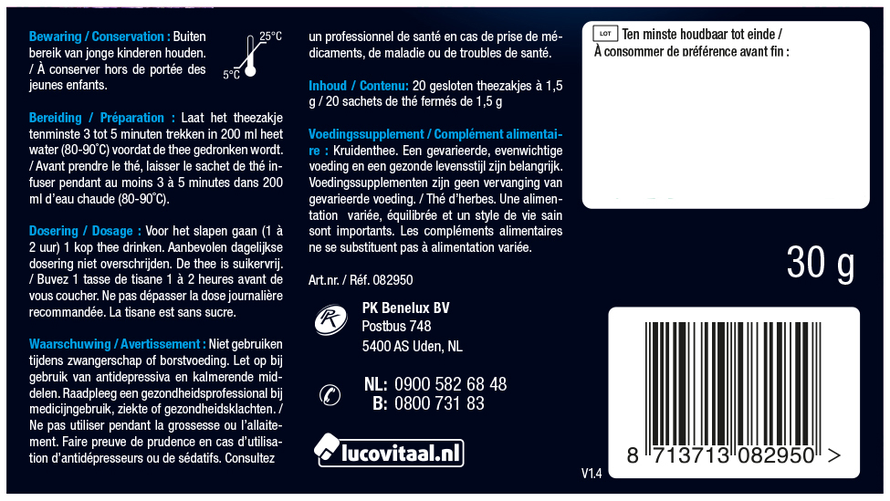 Lucovitaal Slaap Thee 20 zakjes