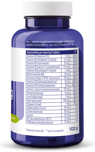 Vitakruid Multi Dag & Nacht Man 180 tabletten