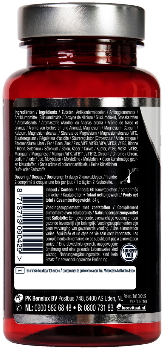 Lucovitaal Multi+ Vitaminen & Mineralen 60 kauwtabletten