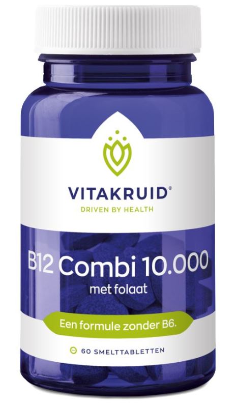 B12 Combi 10.000® met Actief Folaat Vitamine 60 Smelttabletten