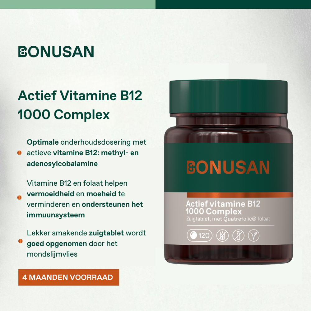 Bonusan Actief Vitamine B12 1000 Complex 120 Zuigtabletten
