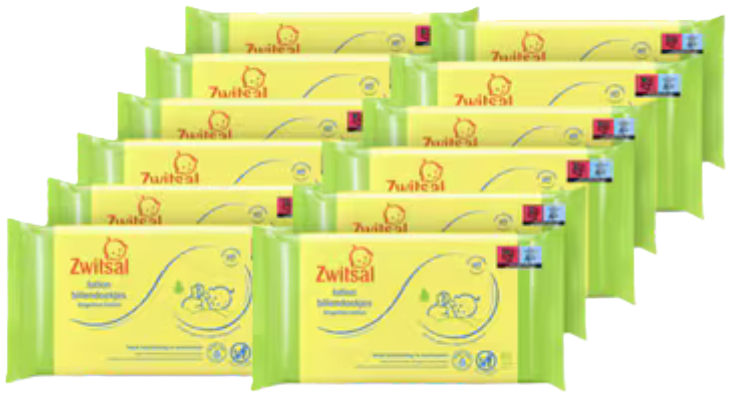 Zwitsal Billendoekjes Lotion 12 x 65 Stuks