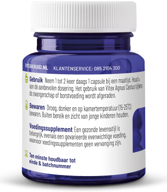 Vitakruid Vitex Agnus Castus 200mg Monnikspeper 60vc