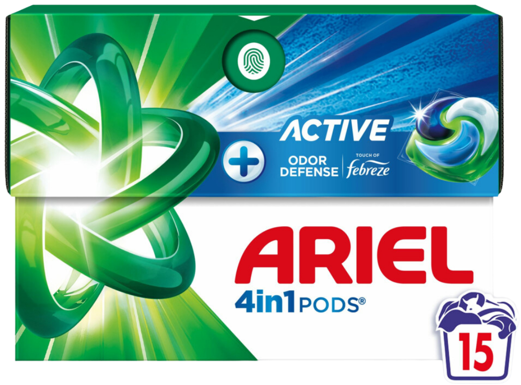 4in1 Wasmiddel Pods Actieve Geurbestrijding 15 stuks