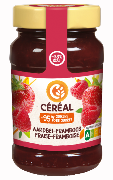 Jam Aardbei Framboos Minder Suiker 270 gram