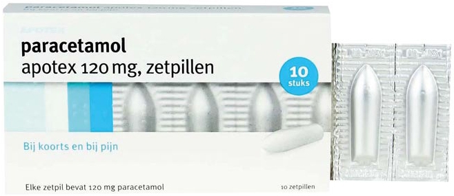 Paracetamol 120 mg 10 Zetpillen