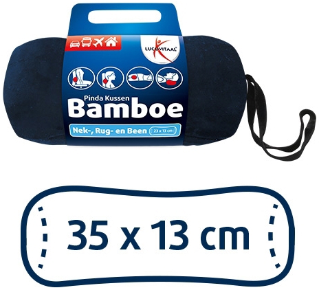 Lucovitaal Bamboe Pinda Kussentje (Blauw) 1 stuk