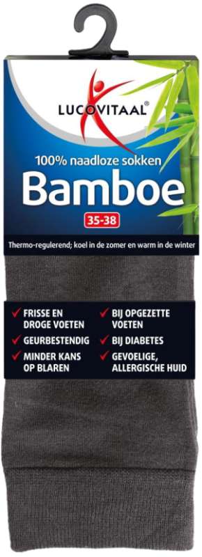 Bamboe Sokken Lang Antraciet 35-38 1 paar