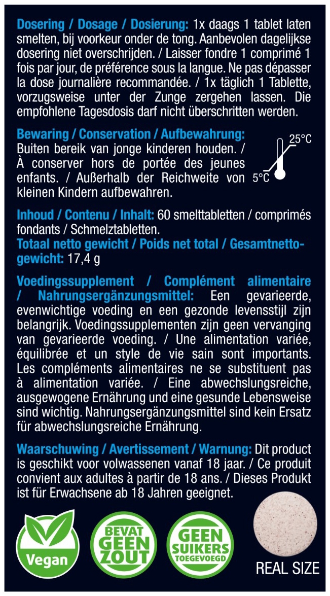Lucovitaal B12 & foliumzuur smelttablet 60 Tabletten