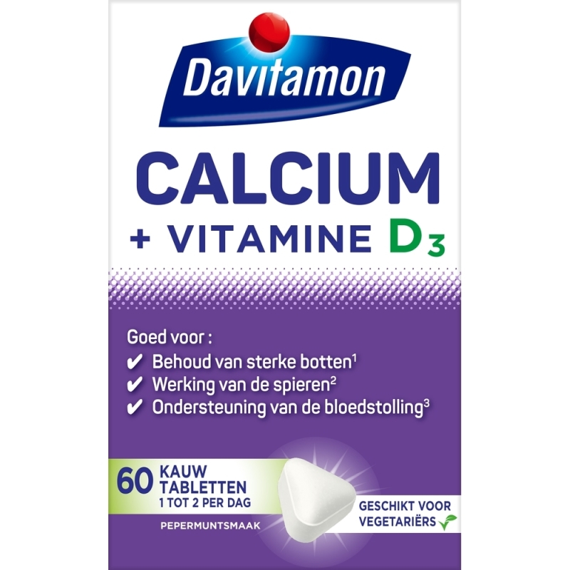 Calcium Met Vitamine D 60 kauwtabletten