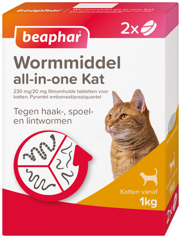 beaphar Wormt A-i-o Kat +1kg 2 Tabl 2tabl