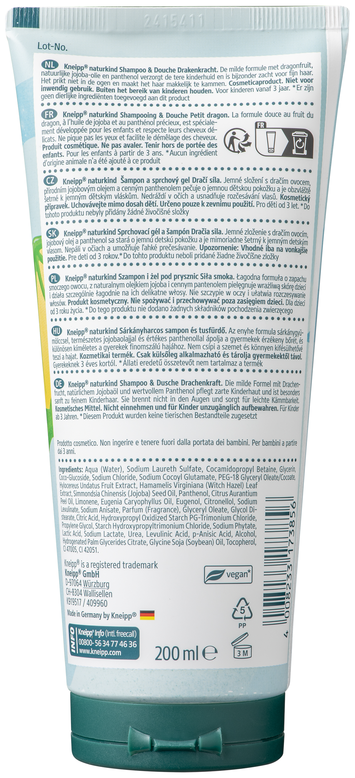 Kneipp Naturkind Drakenkracht Shampoo & Douche 200 ML