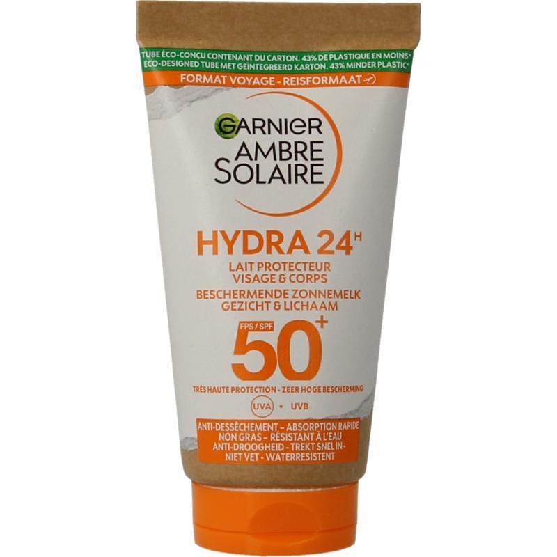 Ambre Solaire Hydra24 Zonnebrandmelk Reisformaat met Karitéboter SPF50+ 50`ML