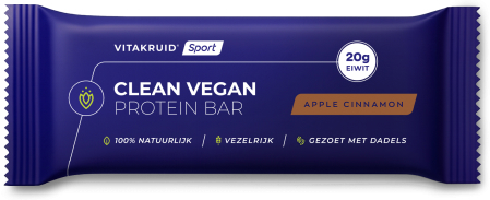 Vitakruid Clean Vegan Protein Bar - Apple Cinnamon Los 1reep à 80 gram gr