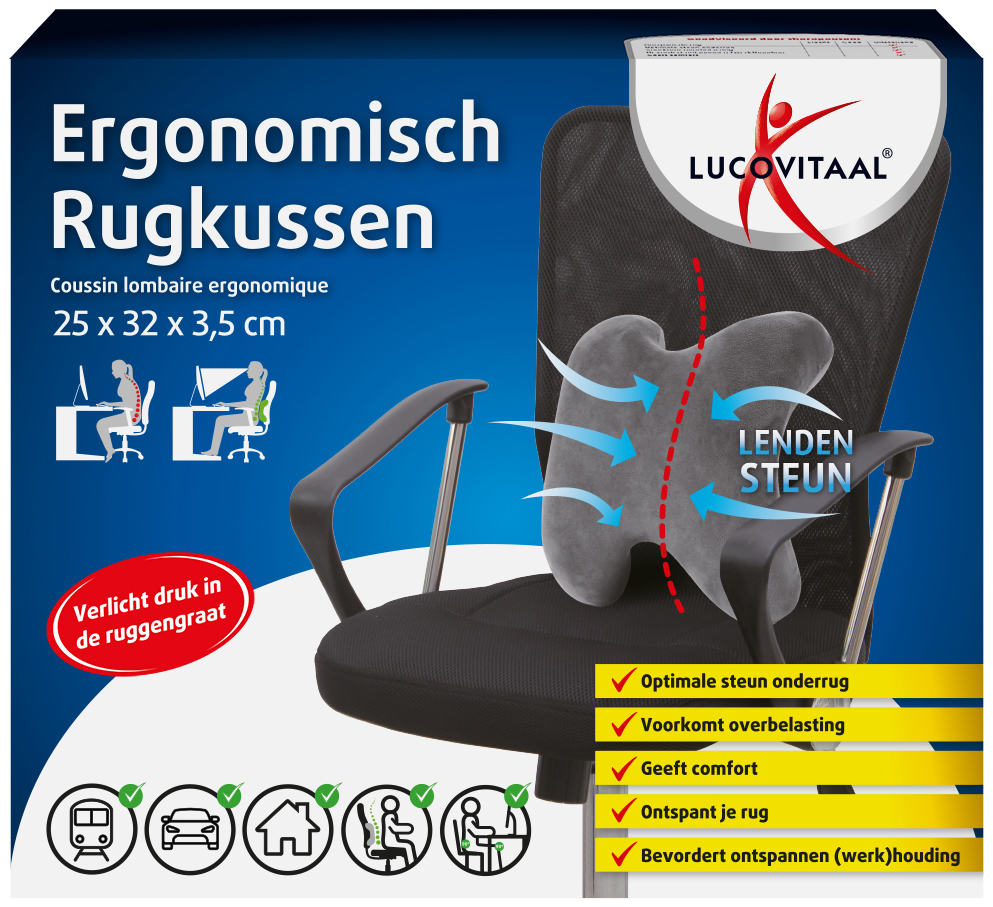 Lucovitaal Ergonomisch Rugkussen 1 stuk