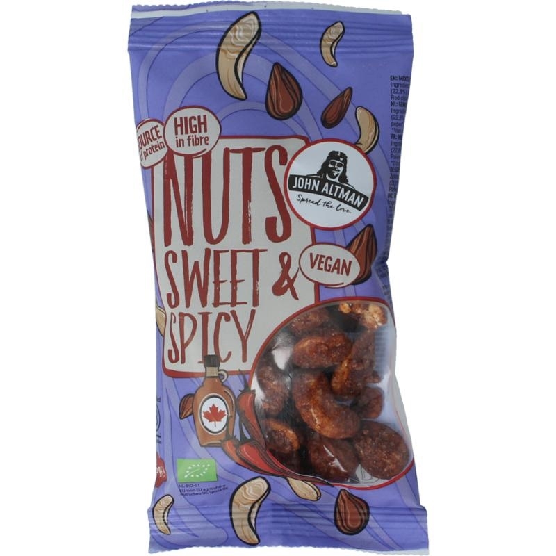 Mixed nuts maple & chili bio 45g
