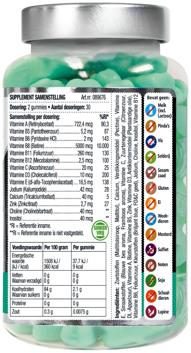 Lucovitaal Hair Vitamines Gummies Suikervrij 60 stuks