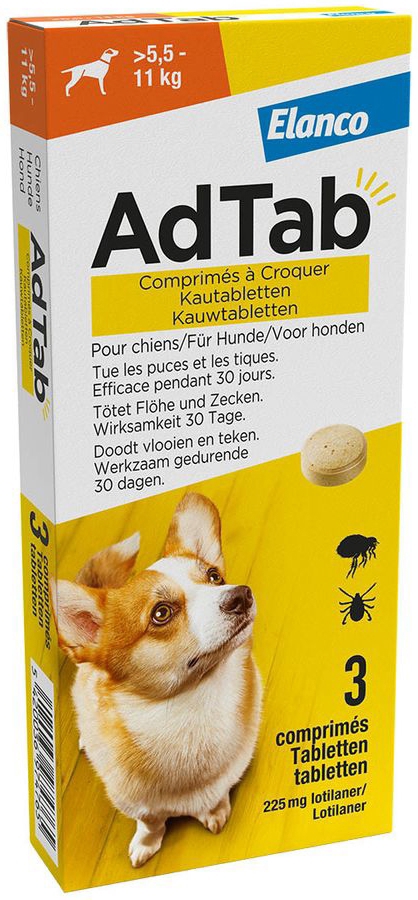 AdTab Hond Kauwtablet >5,5-11kg 3 tabletten