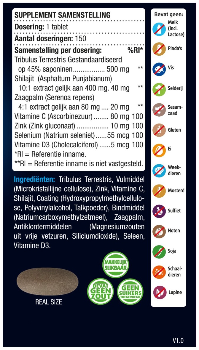 Lucovitaal Testosteron Mannen Support 150 Tabletten