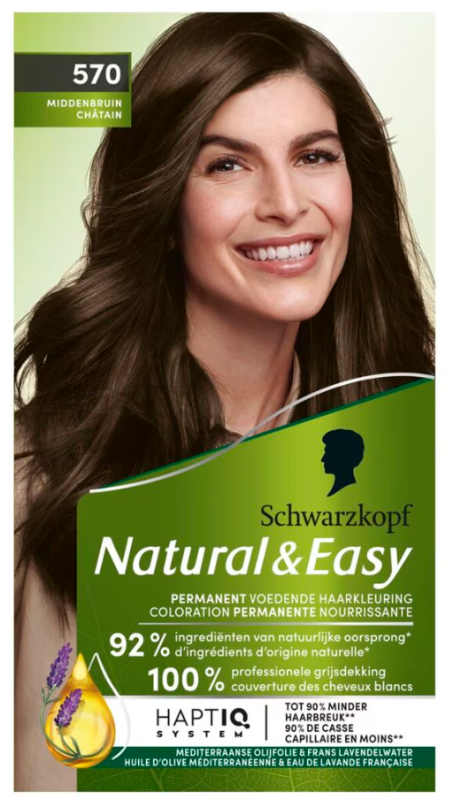 Natural & Easy 570 Middenbruin Haarkleuring 1 Stuk