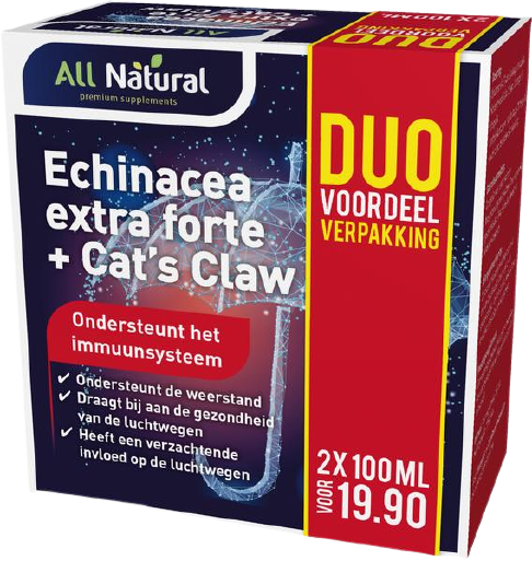 Echinacea Extra Forte + Cat's Claw Duo verpakking 2x100ml