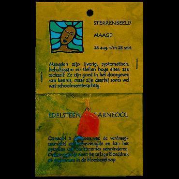 Hanger sterrenbeeldsteen maagd 1kaart