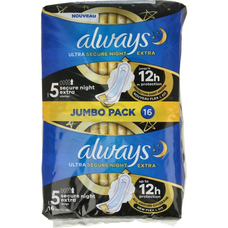 Maandverband ultra secure nacht extra 16 Stuks