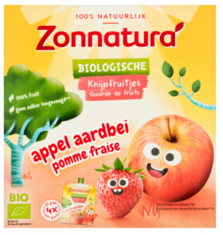 Knijpfruit Appel/Aardbei Kikker 4x85g