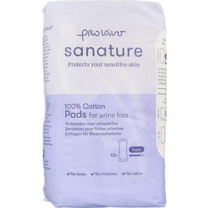 Incontinentieverband Super Pro Vivo 100% Katoen 12 stuks