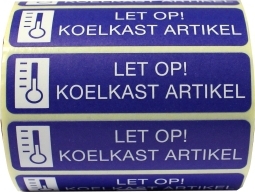 Sticker let op koelkast artikel 500st