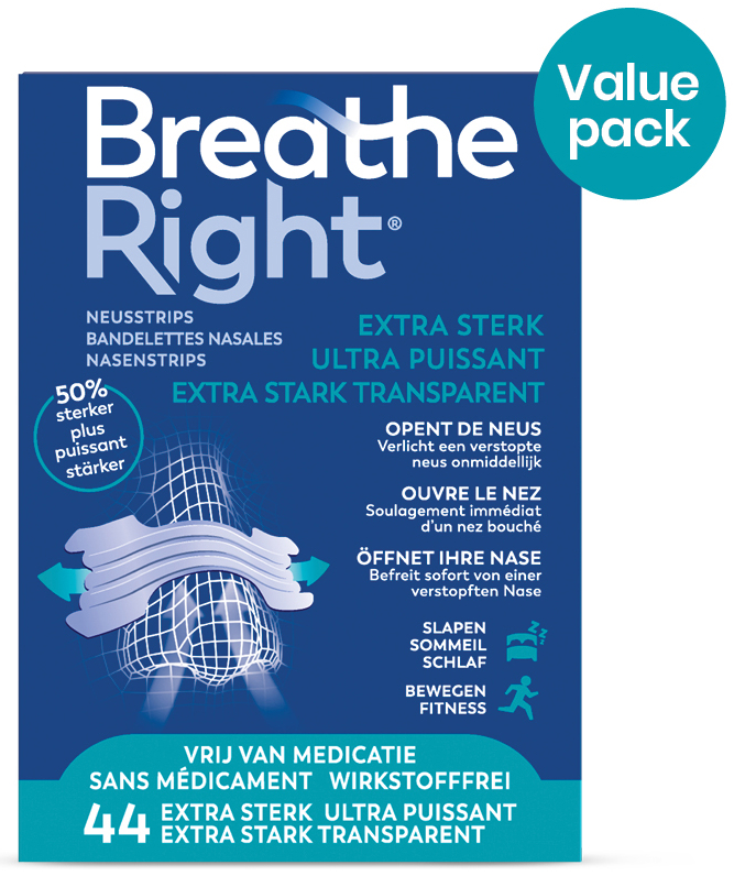 Breathe Right Extra Sterk Transparant 44 stuks