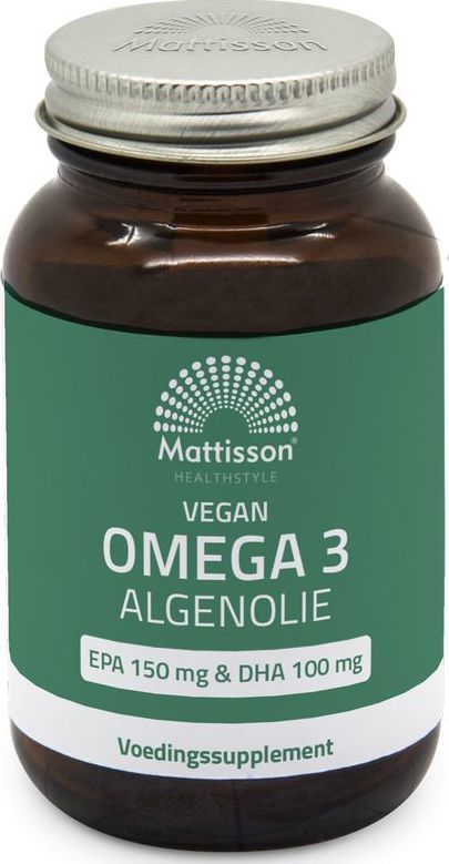 Mattisson Vegan omega 3 algenolie EPA 150mg&DHA 100mg 120ca